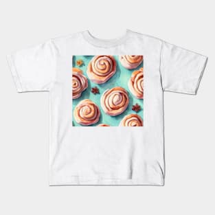 Watercolor cinnamon bun pattern Kids T-Shirt